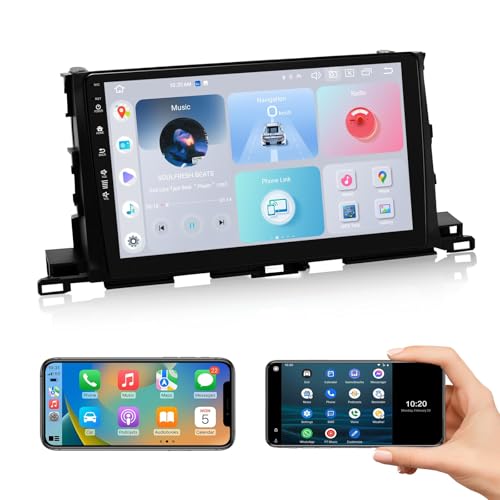 Roadanvi X12 10.2″ Car Radio Headunit for Toyota Highlander 2015-2019 Wireless Carplay Android Auto 1280×720 QLED Touch Screen Car Stereo WiFi 4G LTE GPS Navigation 4G+64G